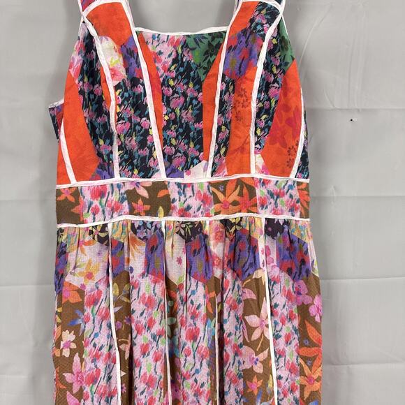 Anthropologie Dress 2P Bhanuni by Jyoti Square Neck Maxi Floral Patchwork Boho - Picture 7 of 16